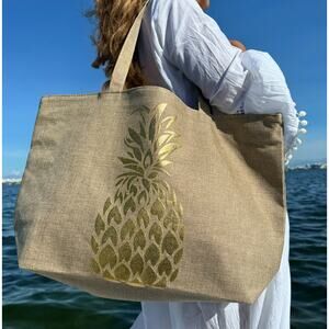 Beach Bag Tote, Pinneaple Beach Bags Pool Bag Shoulder Travel Tote